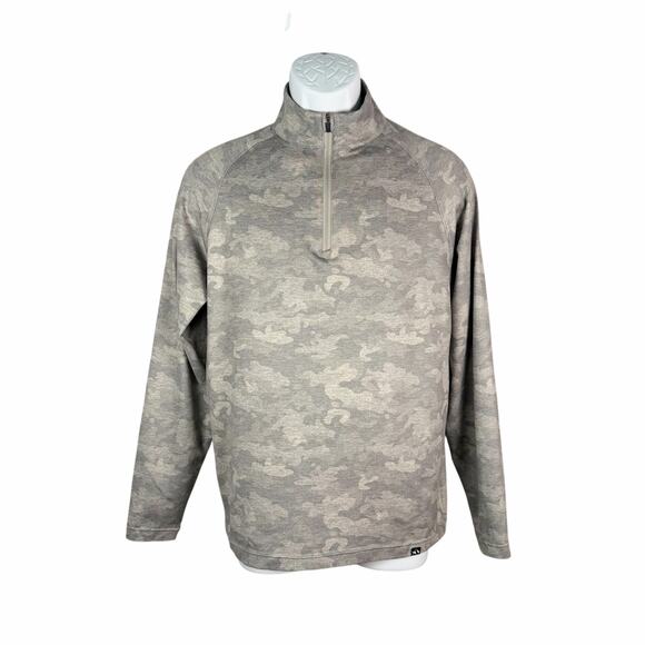 Fish Hippie Co 1/4 Zip Pullover Mens Small Gray Camo - Picture 1 of 10